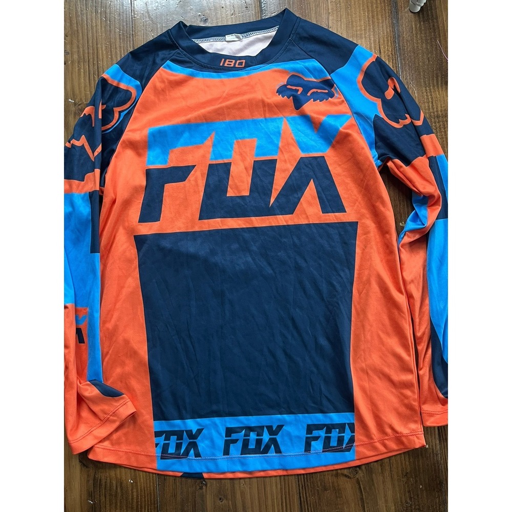 Fox Racing 180 Motocross Jersey Orange Blue Navy Long Sleeve Mens XS MX ATV‎